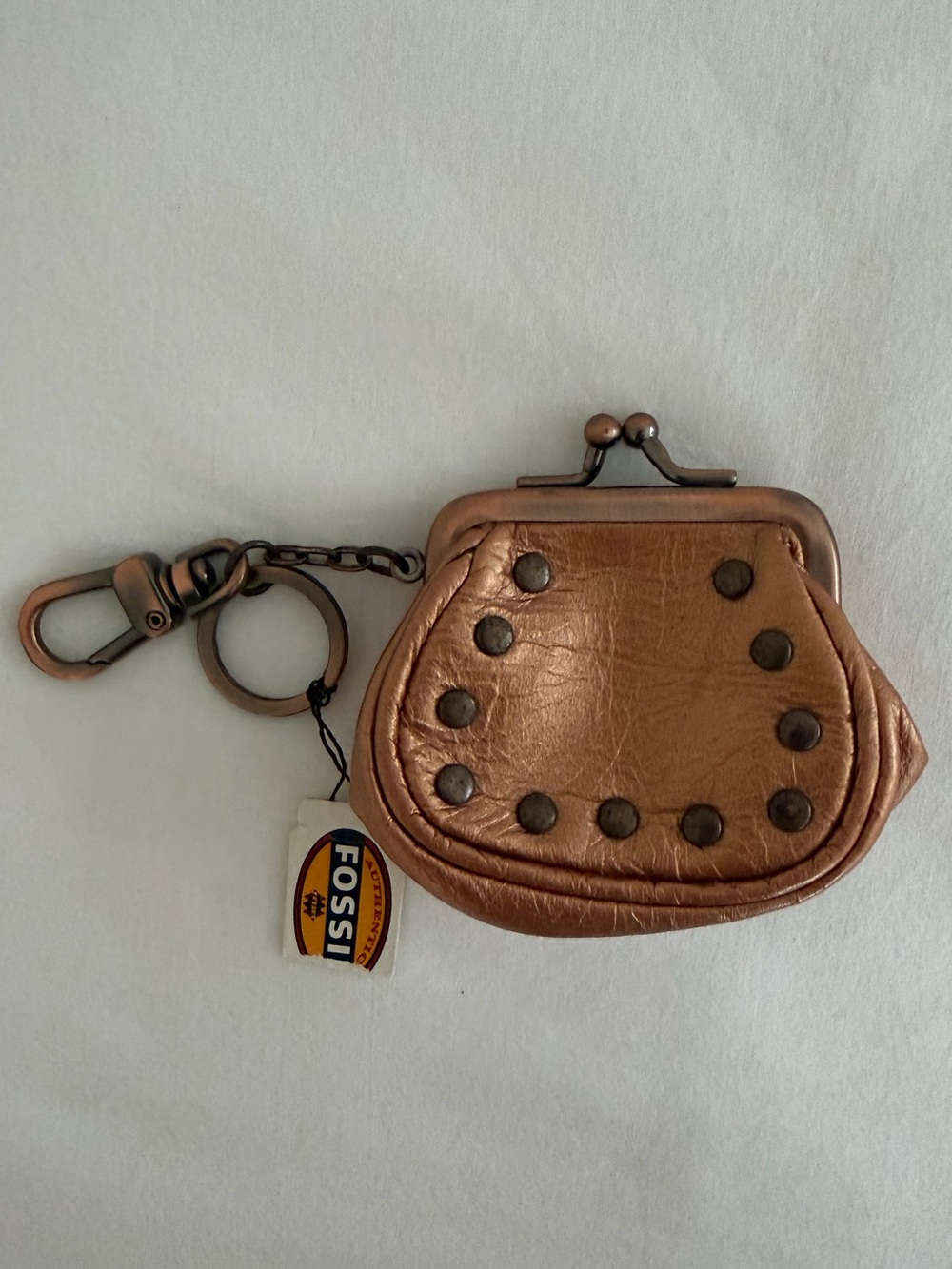 Fossil Metallic Bronze Leather Coin & Key Holder Duo - Picture 12 of 14